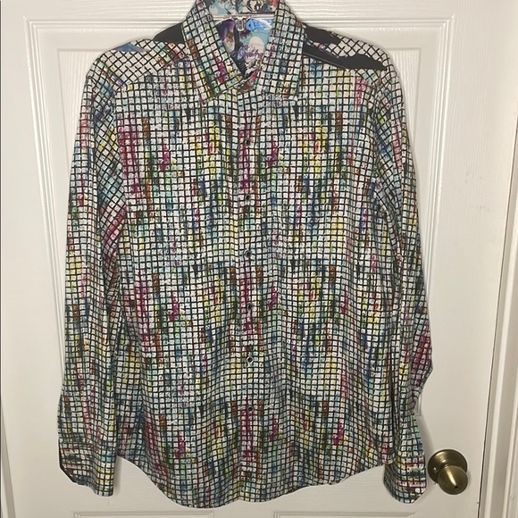 Robert Graham Blue and Black Casual Button Down Shirt - Picture 6 of 7